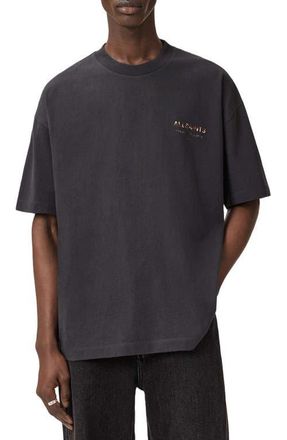 AllSaints Underground Oversize Graphic T-Shirt in Washed Black/Dakota at Nordstrom, Size X-Large