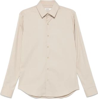 Sandro Camicia in cotone con colletto alla francese - Toni neutri