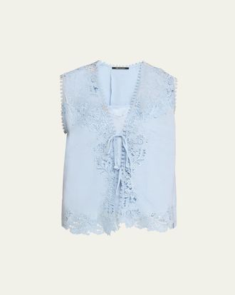 Kobi Halperin Bianca Lace-Trimmed Blouse