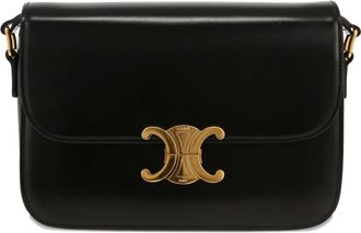 Celine 2020s Triomphe medium leren crossbodytas - Zwart