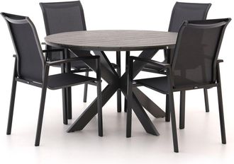 R&S Design Centallo/Fidenza ø 126cm dining tuinset 5-delig stapelbaar