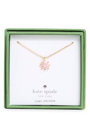 Kate Spade New York mini flower pendant necklace in Pink/Gold at Nordstrom Rack