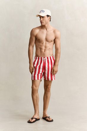 GANT Men Block Striped Swim Shorts (XXXL) ROSE RED