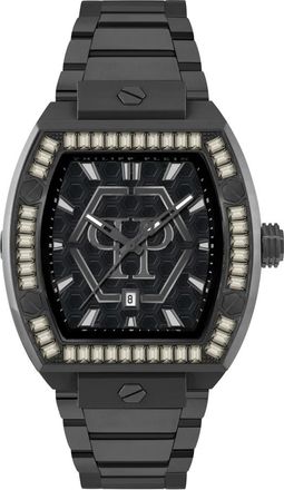 Philipp Plein Hexagon Phantom Crystal Horloge - Heren - Horloges - Zwart - ONE Size - Accessoires