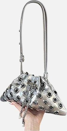 XY London Womens XY London Janieka Eyelets Shoulder Bag - Silver - Size: ONE size