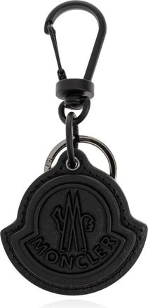 Moncler Accessoires, Heren, Zwart, ONE Size, Leer, Sleutelhanger hanger
