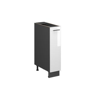 Vicco Mueble De Botica Fame-line, Blanco Alto Brillo/antracita, 20 Cm Sin Encimera, Vicco