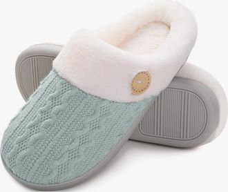 Generic Womens Winter Insulation Closed Toe Flat Bottom Soft Slippers for Indoor and Outdoor Comfort Mens Size 9 Uk Ladies Shoes 5 Memory Foam Women Fluffy