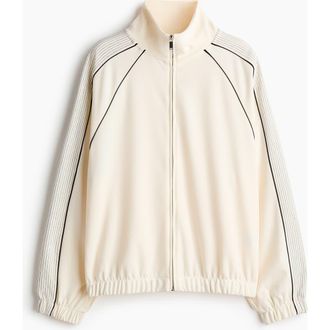 H&M Track Jacket in Cream at Nordstrom, Size X-Large