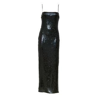 Rotate Maxi Slip Dress Adorned With Shimmering Sequins