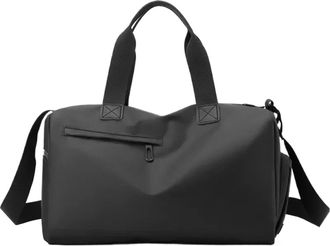 Generic Compatible For Zipper Large Capacity Travel Bags Solid Fitness Thickened Fabric Luggage Sports(Black)