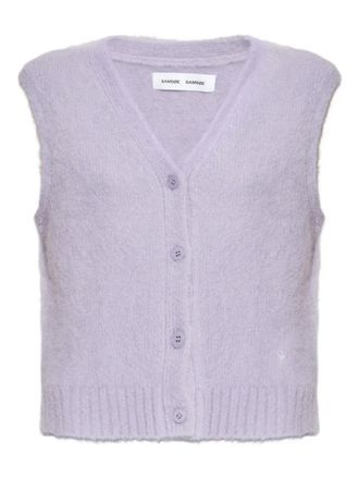 Sams&oslash;e & Sams&oslash;e buttoned V-neck knitted vest - women - Alpaca - M - Purple