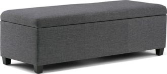 Simpli Home Avalon 48In Contemporary Rectangle Storage Ottoman Bench