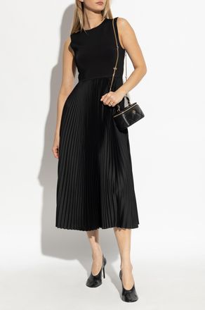 Theory Dress With Pleated Skirt, Womens, Black