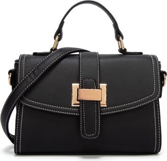 Generic Leather Flap Crossbody Bags for Women Top Handle Shoulder Bag Fashion Satchel Casual Handbag Purses with Zipper (Black)