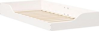 vidaXL Floor Bed Frame White 90 x 200 cm Solid pine wood Vidaxl