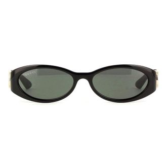 Gucci GG1660S004 Oval-Frame Sunglasses - Black
