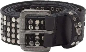 HTC 5.000 Studs Belt Black Leather Studded Belt