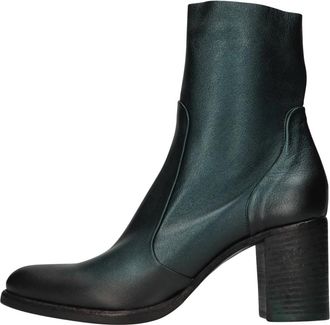 Strategia Valery 2 Enkellaars - Dames - Laarzen met Hak - Groen - 40 EU - Leer - Schoenen
