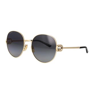 Gucci Interlocking GG Zonnebril met rond montuur - unisex - Accessoires - Geel - Maat: 58 MM
