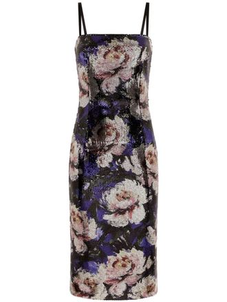 Dolce & Gabbana sequin-embellished sleeveless midi dress - women - Polyester - 46 - Purple