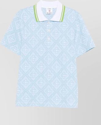 Casablanca monogram jacquard polo shirt short sleeves