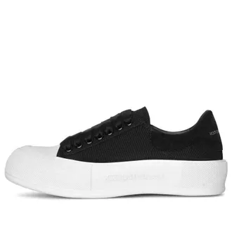 Alexander McQueen (WMNS) Alexander McQueen Deck Lace Up Plimsoll Black White Sole 654593W4PQ11070