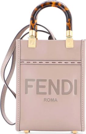 Fendi Sunshine Shopper Tote Leather Mini crossbody bag - Grijs