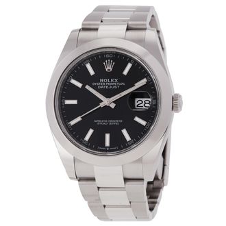 Rolex Pre-owned Rolex Datejust 41 Black Dial Automatic Stainless Steel Mens Watch 126300BKSO