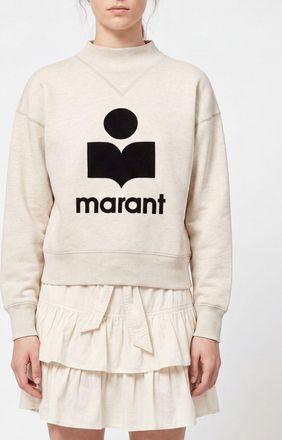 Isabel Marant Felpa girocollo in cotone con logo lettering a contrasto