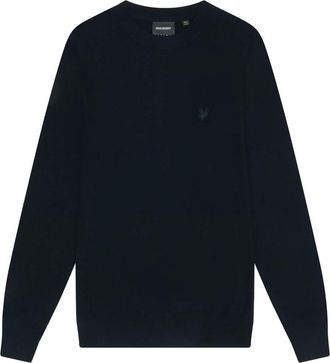 Lyle & Scott Truien & Vesten, Heren, Blauw, L, Mid Knits Tonal Eagle Lambswool Crew Neck Jumper