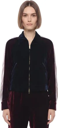 Stella McCartney Blue Embroidered Shirt Collar Jacket