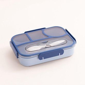 OEM Fiambrera, Fiambreras, Fiambrera Para Adultos, Fiambrera Con 4 Compartimentos, Irrompible, De Materiales Libres De Bpa, Azul