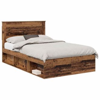 vidaXL Estructura De Cama Con Cabecera Madera Vieja 120 X 190 Cm Vidaxl