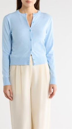 Nordstrom Rack Crewneck Cardigan in Blue Floaty at Nordstrom Rack, Size X-Small