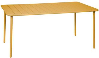 Sweeek 6-8 seater rectangular steel garden table Yellow Ochre 160x90x72.5 cm - Amelia 160cm