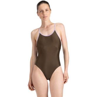 Wallien Liberty Racerback Performance Swimsuit - Womens in Coffee/lilac at Nordstrom, Size X-Small