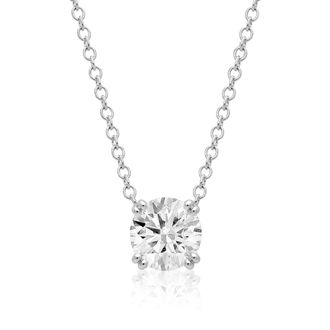 MAX + STONE 10K Yellow or White Gold Solitaire Round Pendant Embellished with Swarovski Zirconia Various Sizes