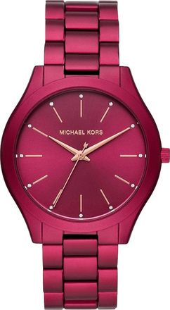 Michael Kors Womens MK4505 Slim Runway Ladies Watch 42mm Pink Stainless Steel - Fuchsia - One Size