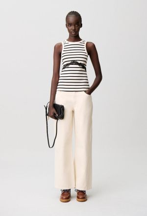 Claudie Pierlot D&eacute;bardeur marini&egrave;re avec dentelle