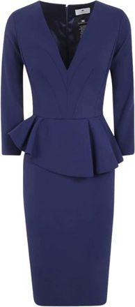 Elisabetta Franchi Ab01067E2 Abito Midi - - Dresses - Donna - Blu - L