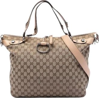 Gucci Pre-owned Handbags, female, Beige, Size: ONE SIZE Pre-owned Satchel