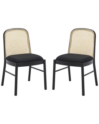 Safavieh Couture Annmarie Set Of 2 Rattan Back Dining Chairs