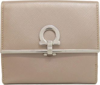 Ferragamo Gancini Grayish Pvc Wallet (Bi-Fold) (Pre-Owned)