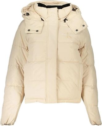 Calvin Klein Polyester Jas - Dames - Winterjassen - Beige - XL - Polyester - Jassen