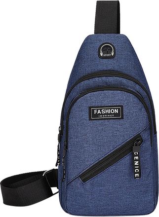 Generic Large Capacity Multi Functional Canvas Shoulder Bag Lunch Bag with Shoulder Strap (Blue, One Size)