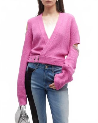 Hellessy Palmetto Wrap Belted Cardigan In Fuchsia