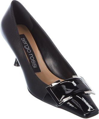 Sergio Rossi Sr Twenty Buckled Leather Pump