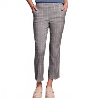 Tribal Capri Cropped Pants In Mist Blue Plaid