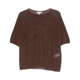 Antonelli Round-neck Knitwear, female, Brown, Size: XS Knitted Sweater